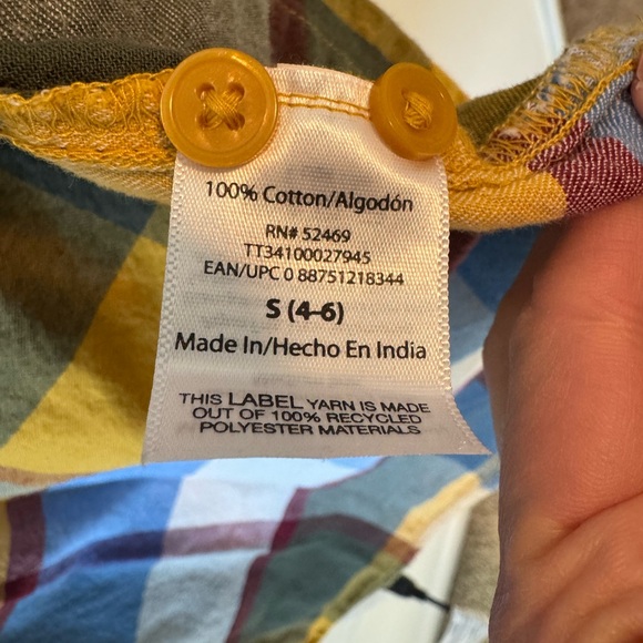 Time and Tru Multicolor Plaid Shirt - Blue, Yellow, Burgundy - Picture 3 of 5